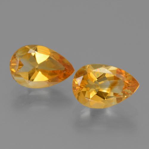 Dark Orange-Gold Citrine Gem - 1.1ct Pear Facet (ID: 446547)