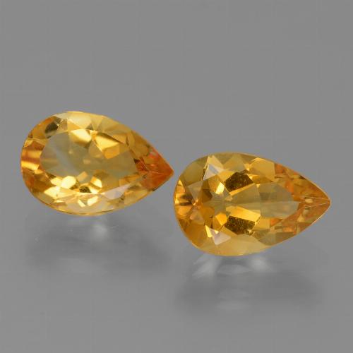 Deep Orange-Gold Citrine Gem - 1.2ct Pear Facet (ID: 446549)