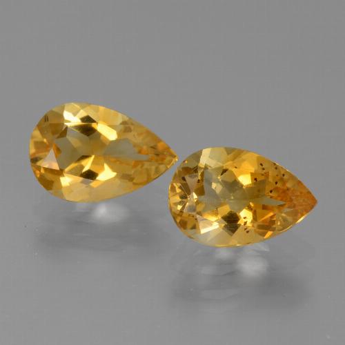 Deep Orange-Gold Citrine Gem - 1.1ct Pear Facet (ID: 446552)