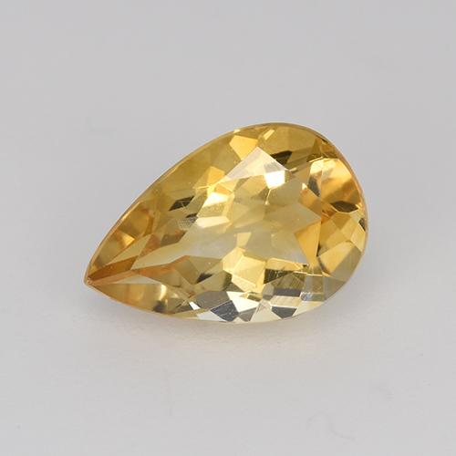 Dorado naranja Citrina Gema - 1.2ct Corte en forma de pera (ID: 446576)