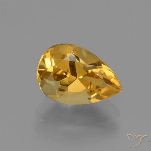 Deep Golden Orange Citrino Gem - 1.3ct Sfaccettatura a pera (ID: 446600)