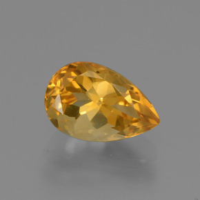 Deep Golden Orange Citrin Edelstein - 1.4ct Birnen Schliff (ID: 446604)