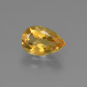 1.06 ct Yellow Citrine Gemstone, Citrine Gem in Pear Facet Shape for Sale.