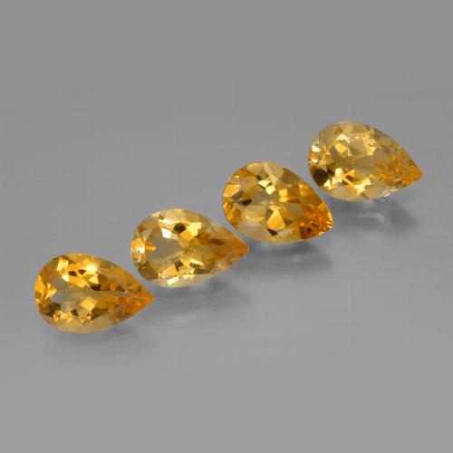 Dark Orange-Gold Citrine Gem - 1.1ct Pear Facet (ID: 446676)