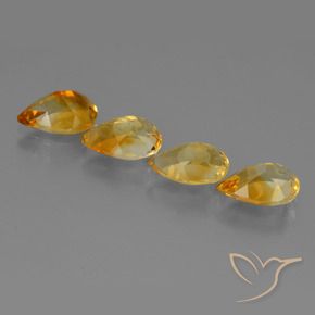 Citrine Gemstones in 9 x 6 mm (calibrated) Size for Sale, Citrine Stones in Dark Golden Color