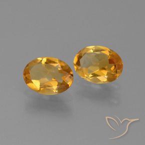 1.82 ctw Golden Citrine Stones, Natural Citrine in Oval Facet Shape for Sale