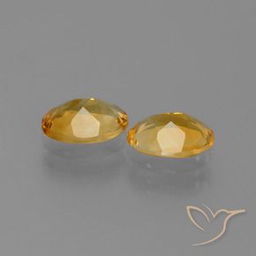 Citrine Gemstones in 8 x 6 mm (calibrated) Size for Sale, Citrine Stones in Medium-Light Orange-Gold Color