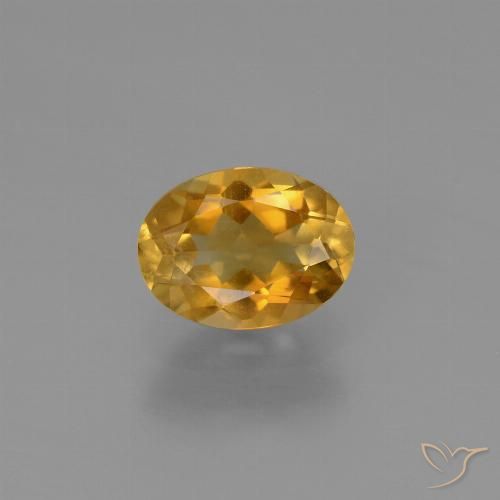 Orange-Gold Цитрин Камень - 1.1ct Фасетный Овал (ID: 447255)