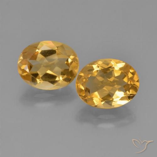 4.46 ct Yellow Citrine, 9.9 x 7.9 mm Oval Cut From Brazil, Photo A