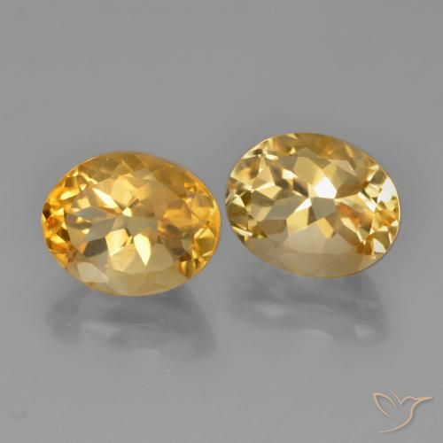 5.34 ctw Golden Citrine Stones, Natural Citrine in Oval Facet Shape for Sale