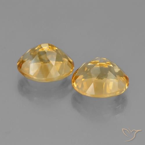 Citrine Gemstones in 10 x 8 mm (calibrated) Size for Sale, Citrine Stones in Medium-Dark Golden Color
