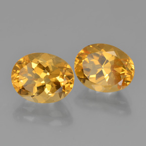 5.21 ctw Yellow Citrine Stones, Natural Citrine in Oval Facet Shape for Sale