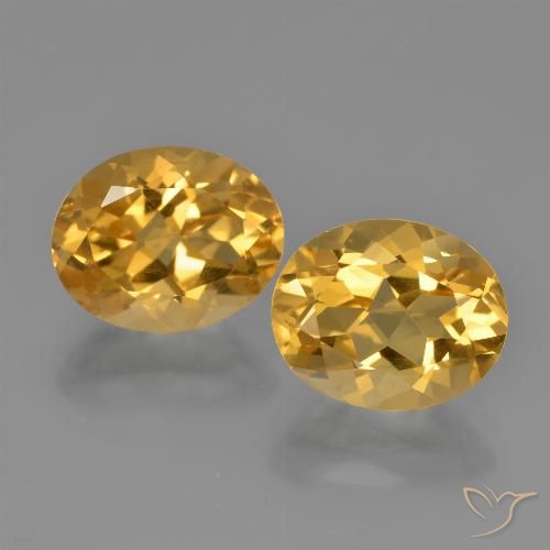 4.90ctw Natural Deep Golden Orange Citrine, Oval, VVS