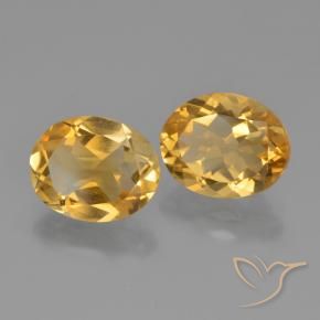 4.26 ctw Golden Citrine Stones, Natural Citrine in Oval Facet Shape for Sale