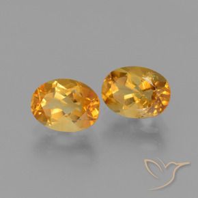 2.34 ctw Golden Citrine Stones, Natural Citrine in Oval Facet Shape for Sale