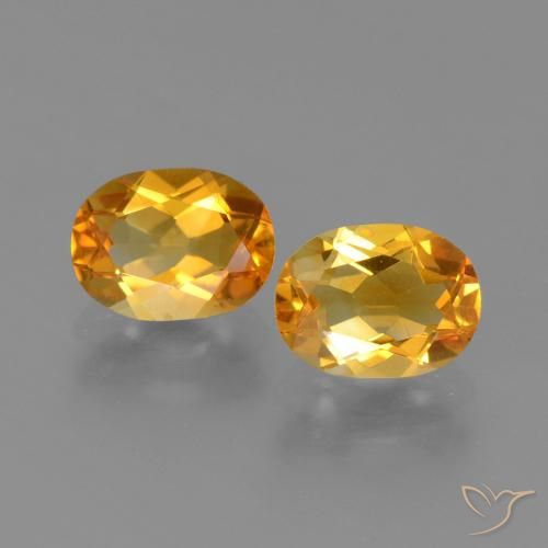 Dark Orange-Gold Citrine Gem - 1.2ct Oval Facet (ID: 449718)