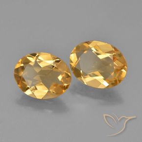 3.42 ctw Golden Citrine Stones, Natural Citrine in Oval Facet Shape for Sale