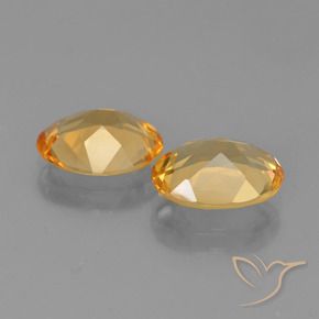 Citrine Gemstones in 9.6 x 7.6 mm Size for Sale, Citrine Stones in Medium-Dark Golden Color