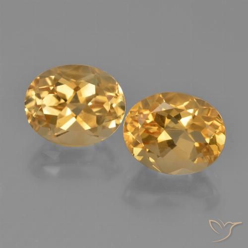 4.74 ctw Golden Citrine Gemstones, Citrine Gems in Oval Facet Shape for Sale.