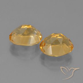 Citrine Gemstones in 9.6 x 7.8 mm Size for Sale, Citrine Stones in Light Orange-Gold Color