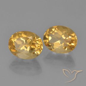 5.61 ctw Golden Citrine Stones, Natural Citrine in Oval Facet Shape for Sale