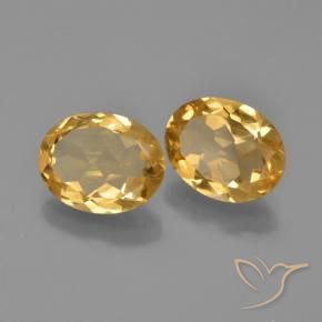 3.87 ctw Golden Citrine Stones, Natural Citrine in Oval Facet Shape for Sale