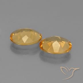 Citrine Gemstones in 10 x 8 mm (calibrated) Size for Sale, Citrine Stones in Light Orange-Gold Color