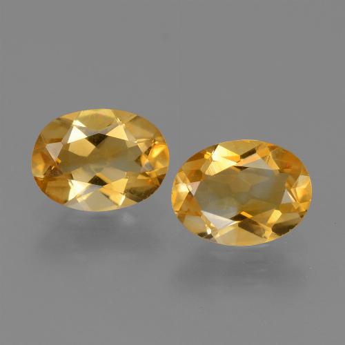 Deep Golden Orange Citrine Gem - 1ct Oval Facet (ID: 449760)