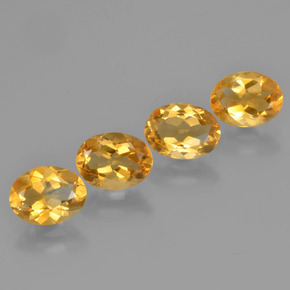 3.82 ctw Golden Citrine Stones, Natural Citrine in Oval Facet Shape for Sale