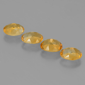 Citrine Gemstones in 7.7 x 5.8 mm Size for Sale, Citrine Stones in Deep Golden Orange Color
