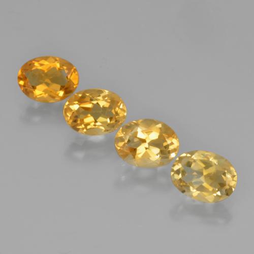 4.14 ctw Golden Citrine Gemstones, Citrine Gems in Oval Facet Shape for Sale.