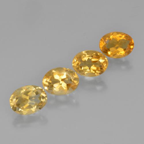 4.14 ctw Golden Citrine Stones, Natural Citrine in Oval Facet Shape for Sale