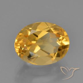 2.40 ct Golden Citrine Stone, Natural Citrine in Oval Facet Shape for Sale