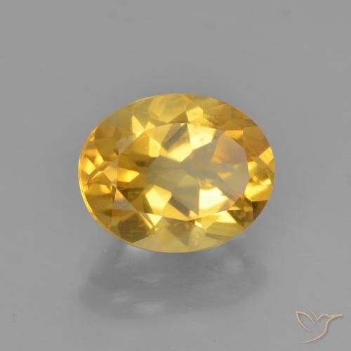 2.41 ct Golden Citrine Stone, Natural Citrine in Oval Facet Shape for Sale