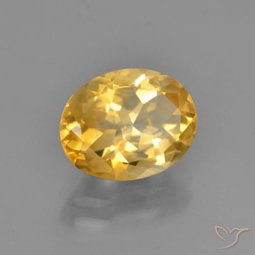 2.15 ct Golden Citrine Stone, Natural Citrine in Oval Facet Shape for Sale