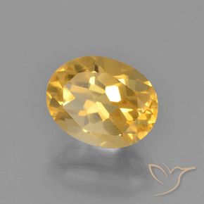 2.41 ct Golden Citrine Stone, Natural Citrine in Oval Facet Shape for Sale