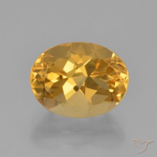 2.60 ct Golden Citrine Gemstone, Citrine Gem in Oval Facet Shape for Sale.