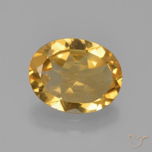 2.09ct Natural Medium-Dark Golden Citrine, Oval, VS