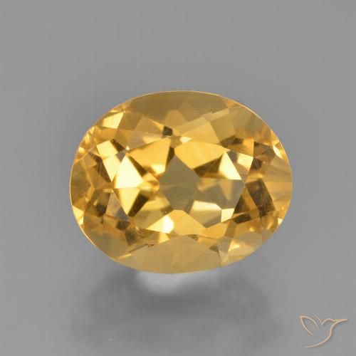 2.45ct Natural Deep Golden Orange Citrine, Oval, VS