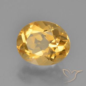 2.45 ct Golden Citrine Stone, Natural Citrine in Oval Facet Shape for Sale
