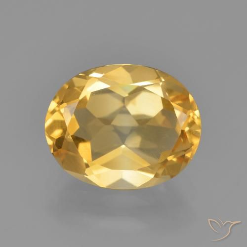 2.13ct Natural Medium Golden Citrine, Oval, VVS-VS