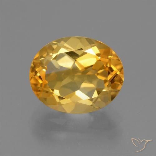 3.23 ct Yellow Citrine, 10.9 x 8.9 mm Oval Cut From Brazil, Photo A