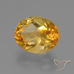 3.23 ct Golden Citrine Stone, Natural Citrine in Oval Facet Shape for Sale