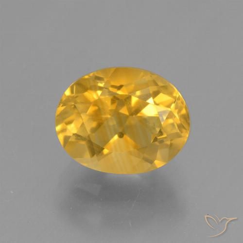 2.57ct Natural Bright Gold Citrine, Oval, VVS-VS