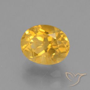 2.57 ct Golden Citrine Stone, Natural Citrine in Oval Facet Shape for Sale