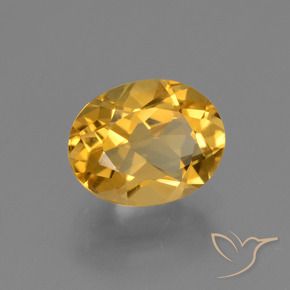 2.26 ct Golden Citrine Stone, Natural Citrine in Oval Facet Shape for Sale
