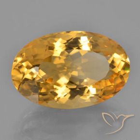 9.75 ct Golden Citrine Stone, Natural Citrine in Oval Facet Shape for Sale