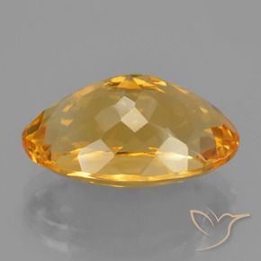 Citrine Gemstone in 17.4 x 11.2 mm Size for Sale, Citrine Stone in Deep Orange-Gold Color