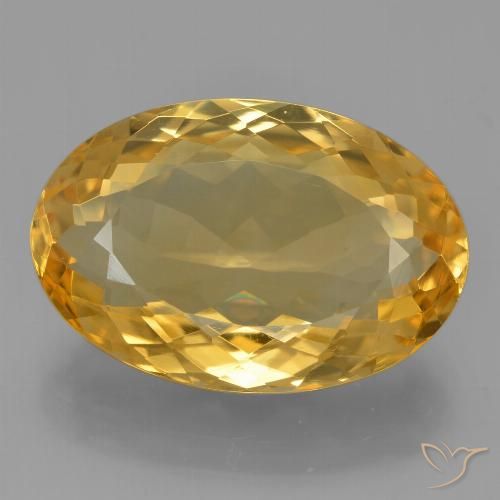 9.54ct Natural Medium-Dark Golden Citrine, Oval, VVS