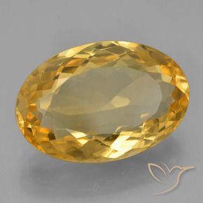 9.54 ct Golden Citrine Stone, Natural Citrine in Oval Facet Shape for Sale